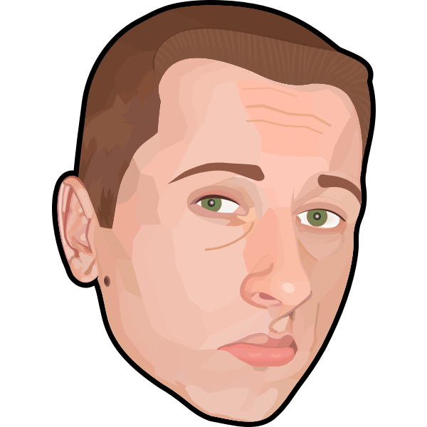 SVG Young man portrait vector drawing