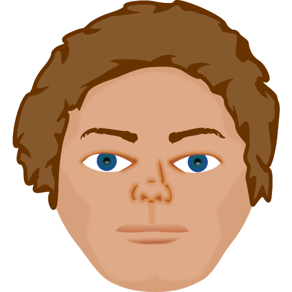 SVG Young man with blue eyes vector drawing