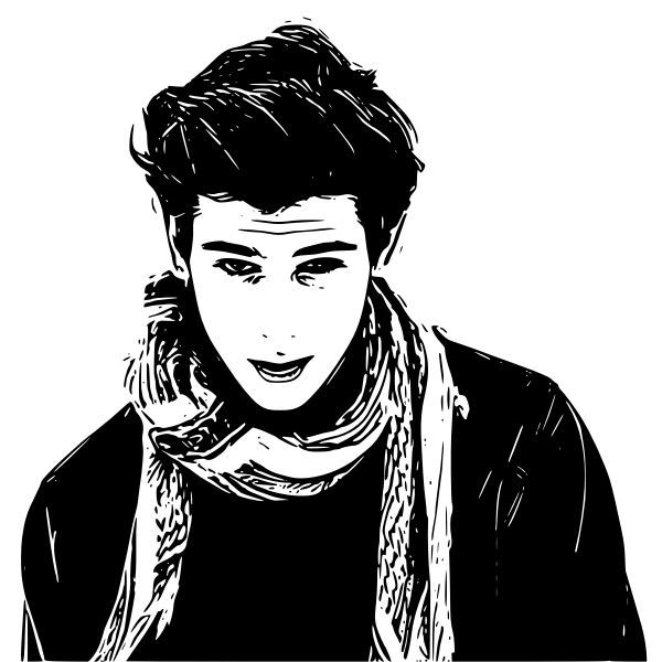 SVG Young man with scarf
