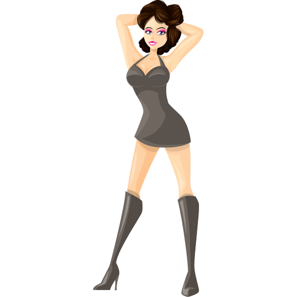 SVG Young model in grey color