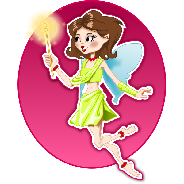 SVG Young smiling fairy girl vector image