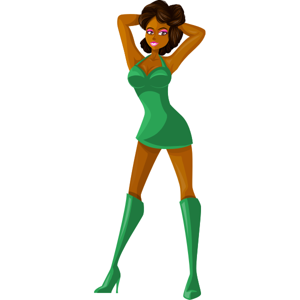 SVG Young woman in green clothes