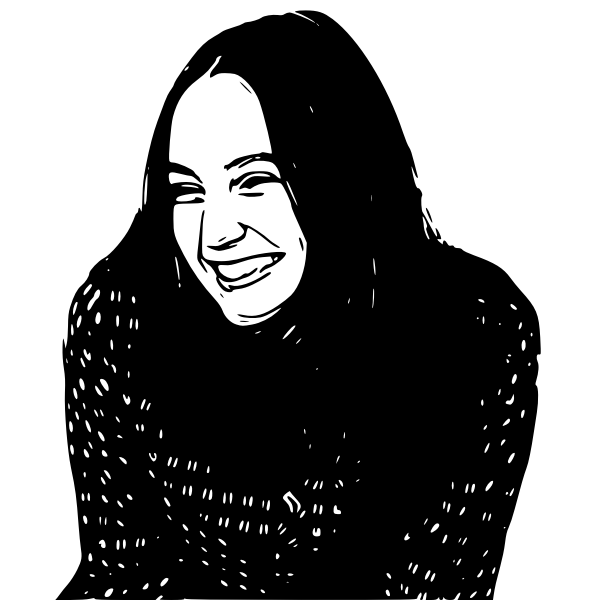 SVG Young woman laughing vector image