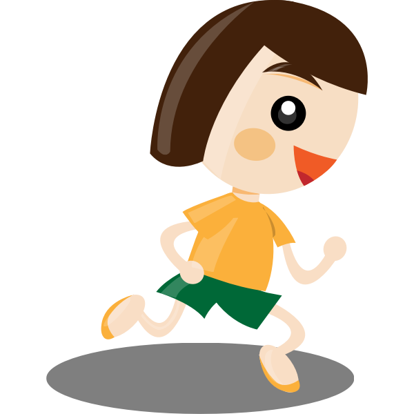 SVG Young woman running vector clip art