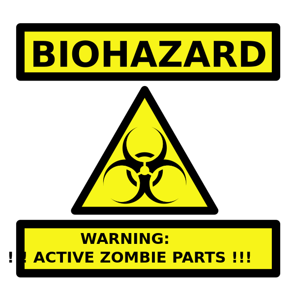 SVG Zombie parts warning label vector image