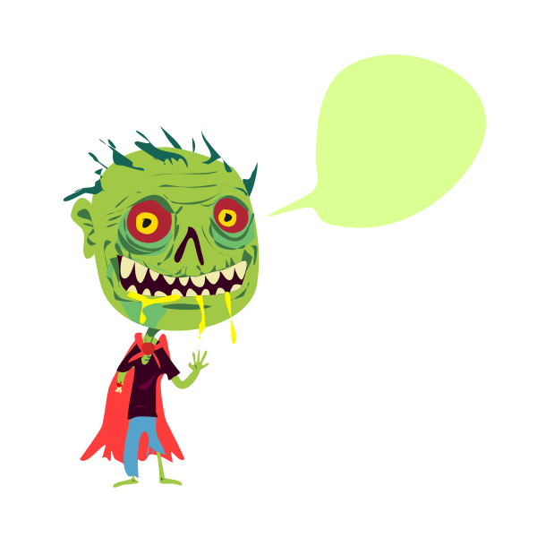 SVG Zombie portrait vector drawing