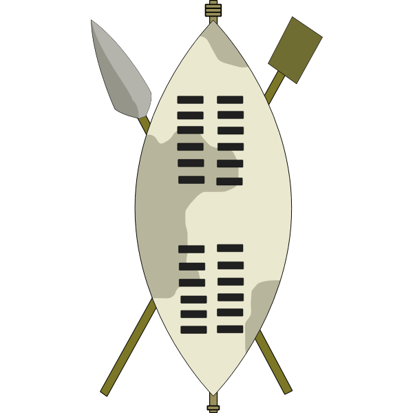 SVG Zulu warrior equipment vector drawing