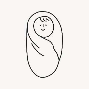 Swaddling baby doodle clipart, newborn | Free Vector Illustration - rawpixel