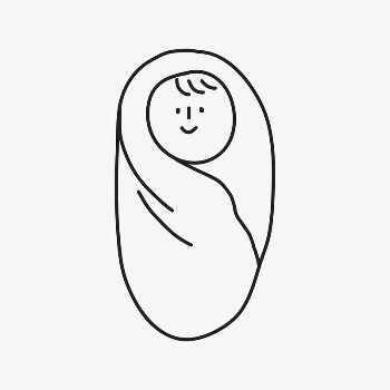 Swaddling baby hand drawn clipart, | Free PSD Illustration - rawpixel