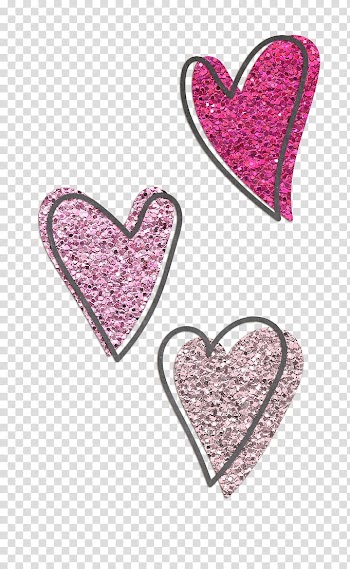 Swalk, three pink hearts illustration transparent background PNG clipart