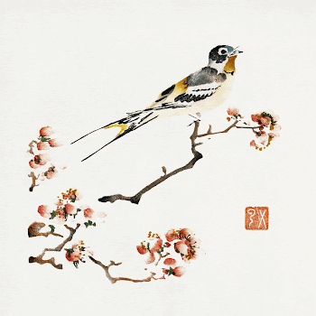 Swallow on a peach branch | Free Photo Illustration - rawpixel