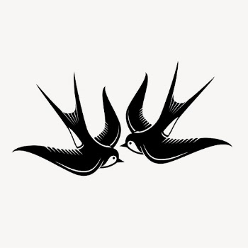 Swallows birds sticker, animal illustration | Free PSD - rawpixel