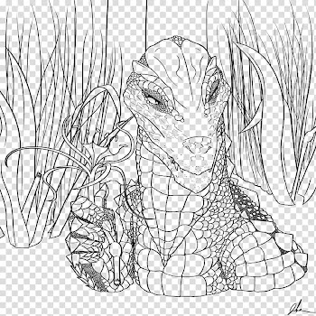 Swamp Florist Colorable Lines, illustration of crocodile transparent background PNG clipart