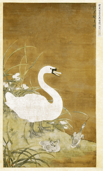 Swan and Cygnets (1080-1104) Japanese | Free Photo Illustration - rawpixel