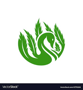 swan marijuana leaf nature ecology logo