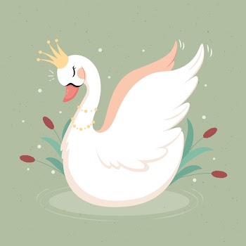 Swan princess elegant design Free Vector