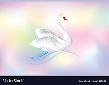 swan princess over rainbow holiday background