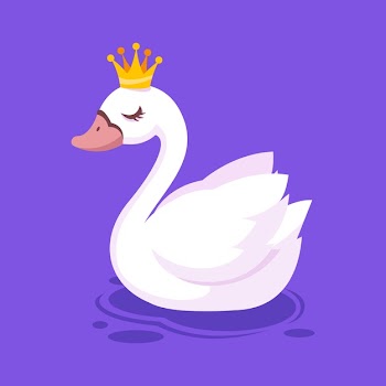 Swan princess with crown Free Vector