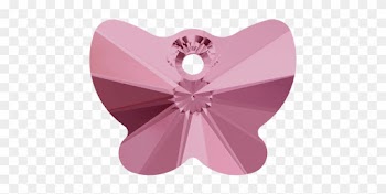 Swarovski 6754 18mm Butterfly Pendant Light Rose - Swarovski 18mm Butterfly Pendant - Light Rose (1pc)