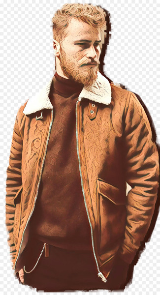 Sweatshirt, Leather Jacket, Beard, Clothing, Jacket PNG