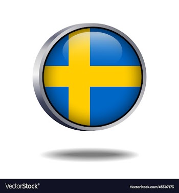 sweden flag button