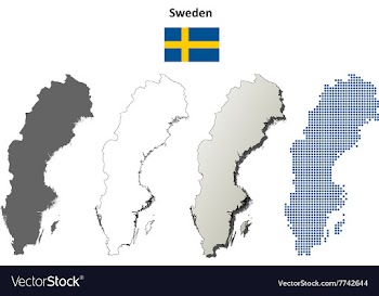 Sweden outline map set vector image