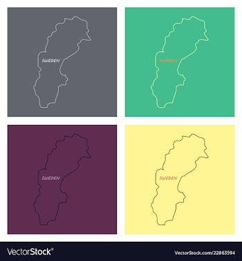 Sweden set detailed country shape with region vector image