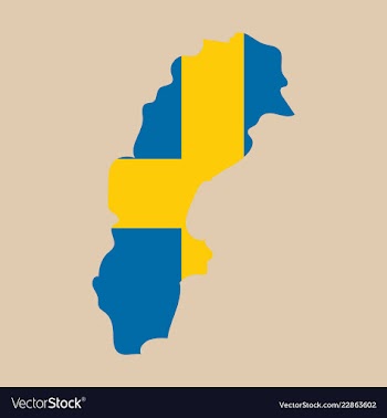 Sweden set detailed country shape with region vector image