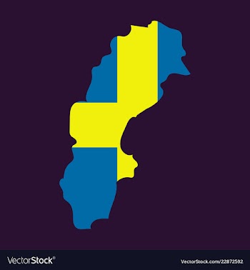 Sweden set detailed country shape with region vector image
