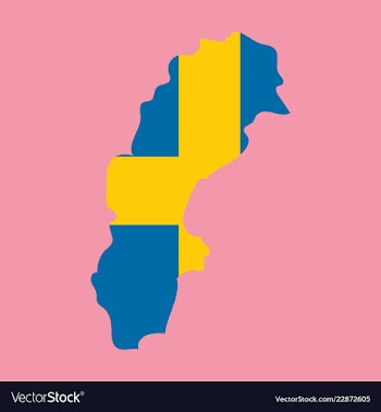 Sweden set detailed country shape with region vector image
