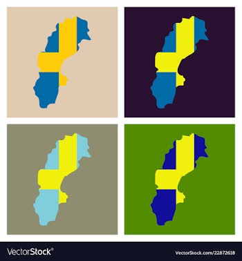 Sweden set detailed country shape with region vector image