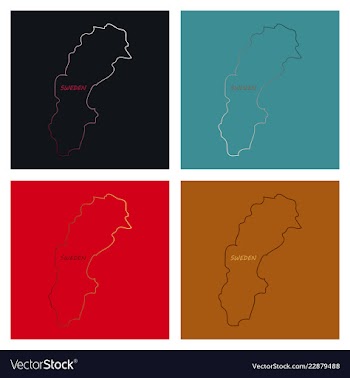 Sweden set detailed country shape with region vector image