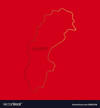 Sweden set detailed country shape with region vector image