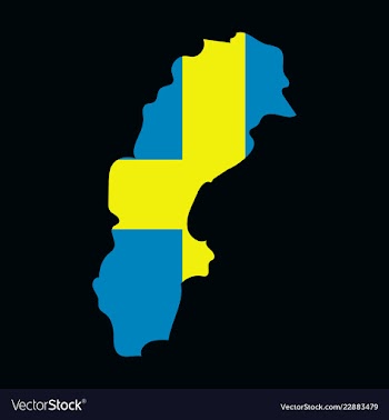 Sweden set detailed country shape with region vector image