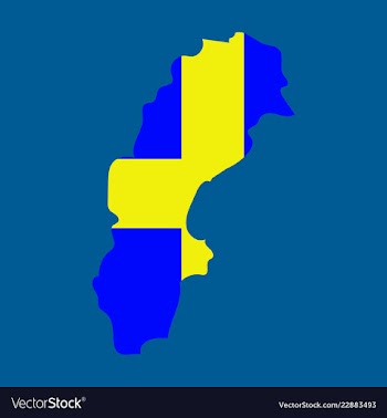 Sweden set detailed country shape with region vector image