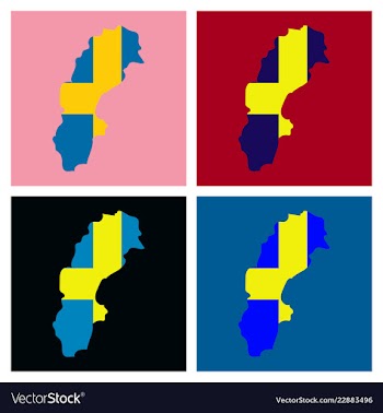 Sweden set detailed country shape with region vector image