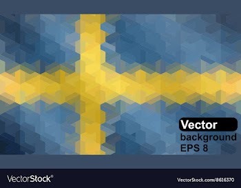 Swedish flag made of geometric shapes vector image