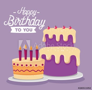 sweet cakes with candles and cherries decoration