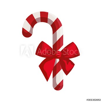 sweet cane christmas with bow design