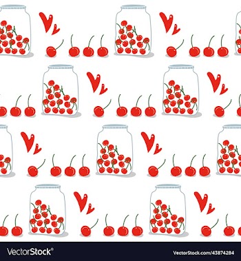 sweet cherry in a mason jar on a white background