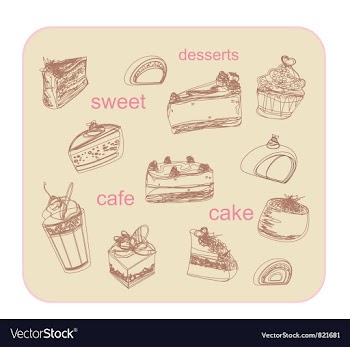 Sweet dessert background vector image