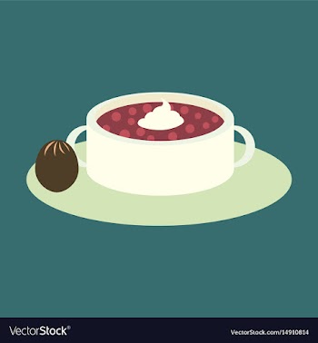 Sweet dessert in flat design bread-soup with dried vector image