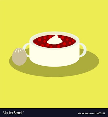 Sweet dessert in flat design bread-soup with vector image
