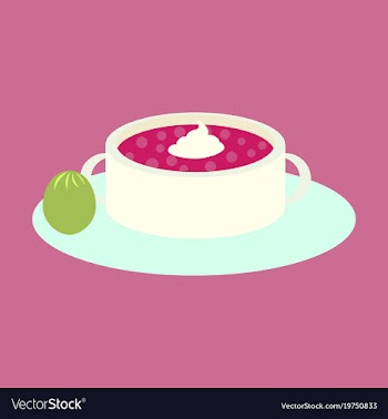 Sweet dessert in flat design bread-soup with vector image