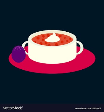 Sweet dessert in flat design bread-soup with vector image
