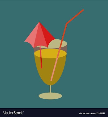 Sweet dessert in flat design cocktail vector image