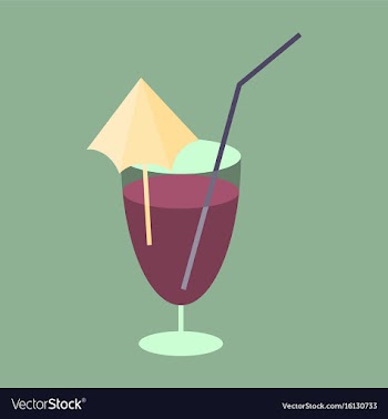 Sweet dessert in flat design cocktail vector image