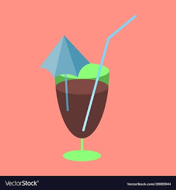Sweet dessert in flat design cocktail vector image