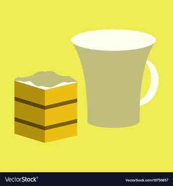 Sweet dessert in flat design cup of coffee and pie vector image