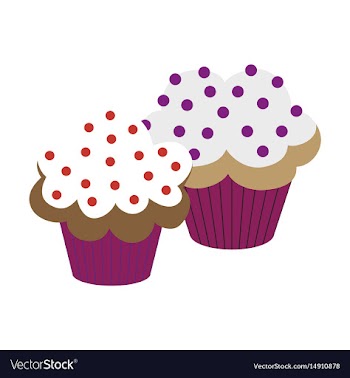 Sweet dessert in flat design cupcakes vector image